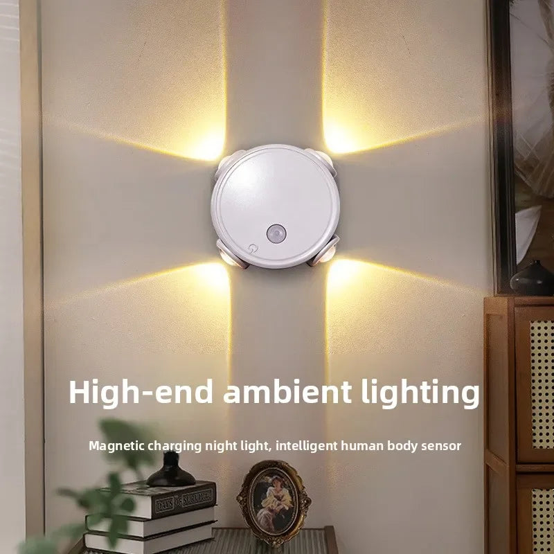 Motion Sensor Night Light Cordless Magnetic Stick on For Bedroom Office Energy Saving Auto on Off No Wiring