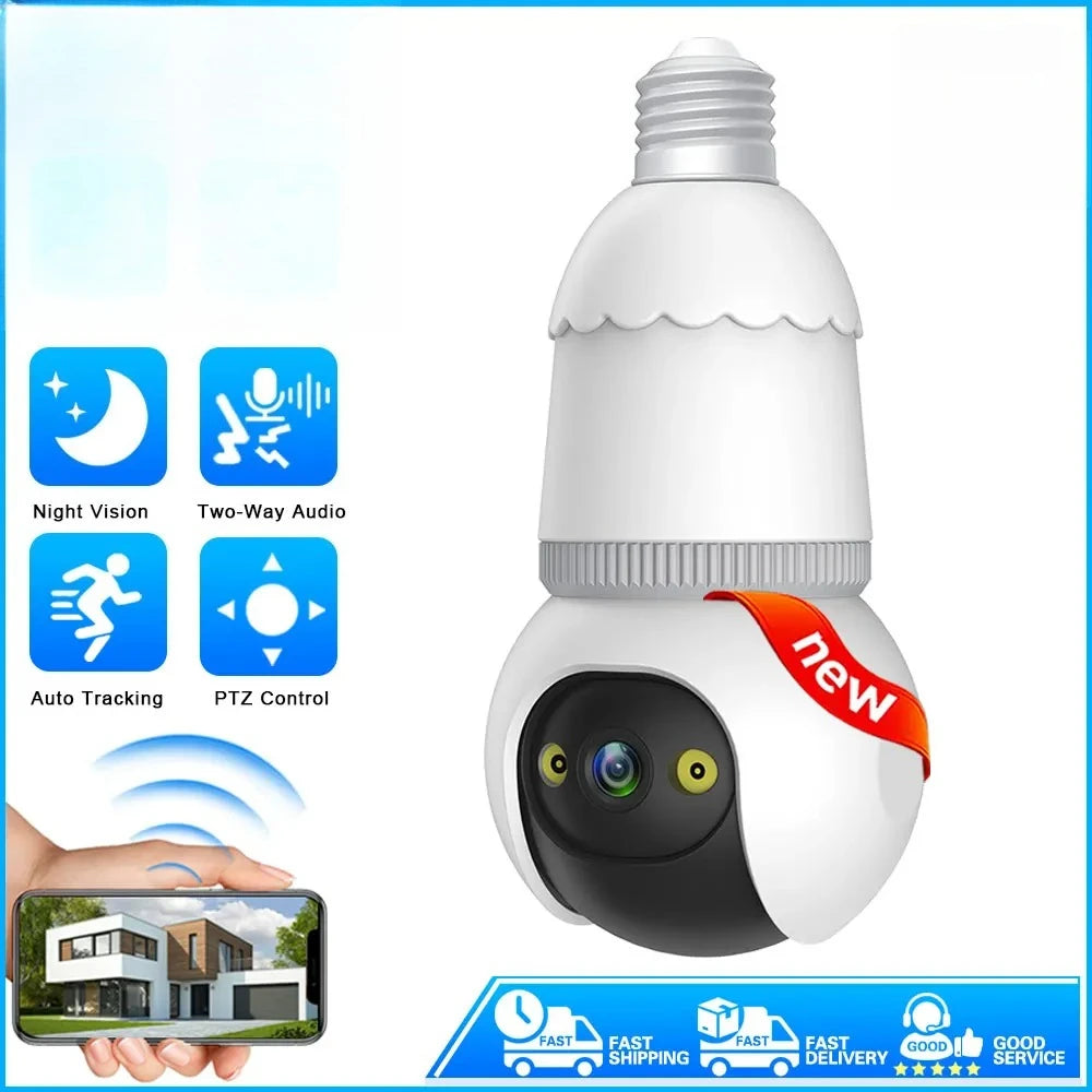 Bulb WiFi Camera Floodlight Automatic Tracking Two-Way Voice Control