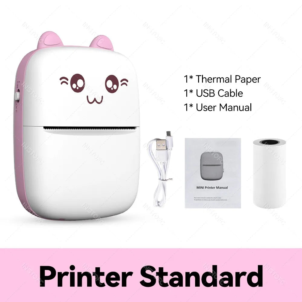 Photo Label Portable Mini Thermal Printer Sticker Memo Tag Printing