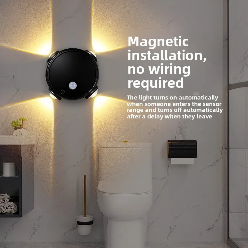 Motion Sensor Night Light Cordless Magnetic Stick on For Bedroom Office Energy Saving Auto on Off No Wiring