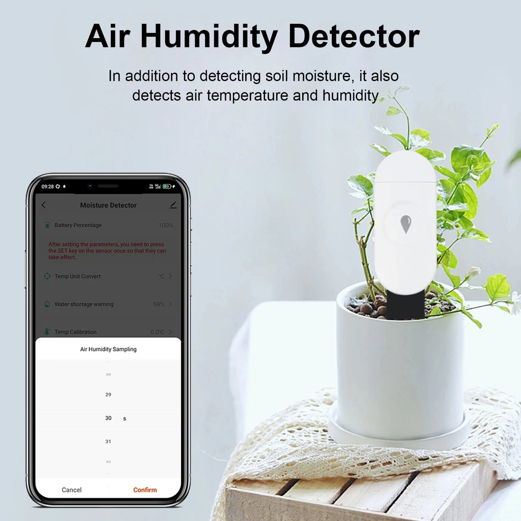 Temperature Humidity Moisture Detector Smart Soil Tester Moisture Phone App RealTime Monitor for Home Garden
