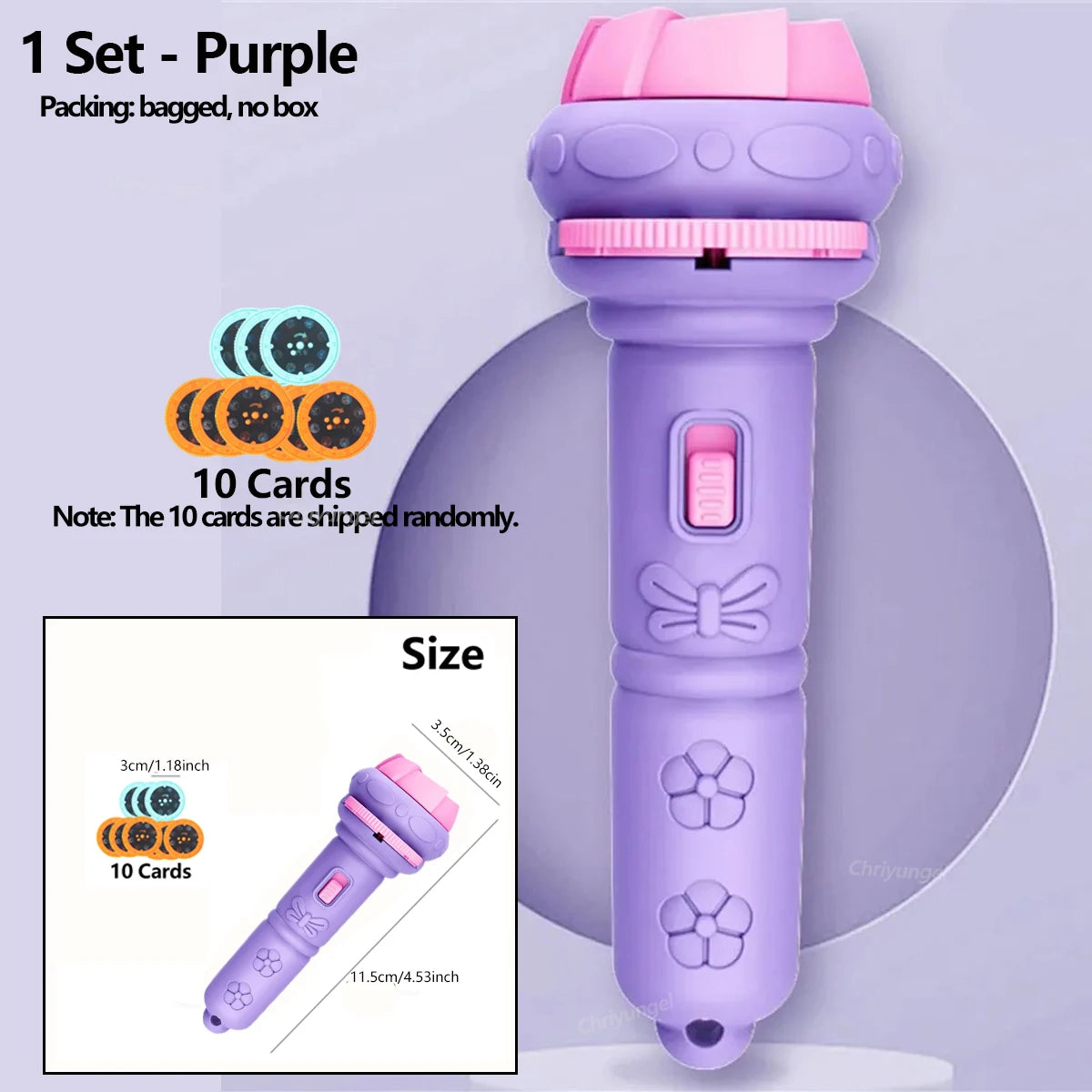Projector Flashlight for Kids 10 Cards 80 Patterns Bedtime Toys Cartoon Light Educational
