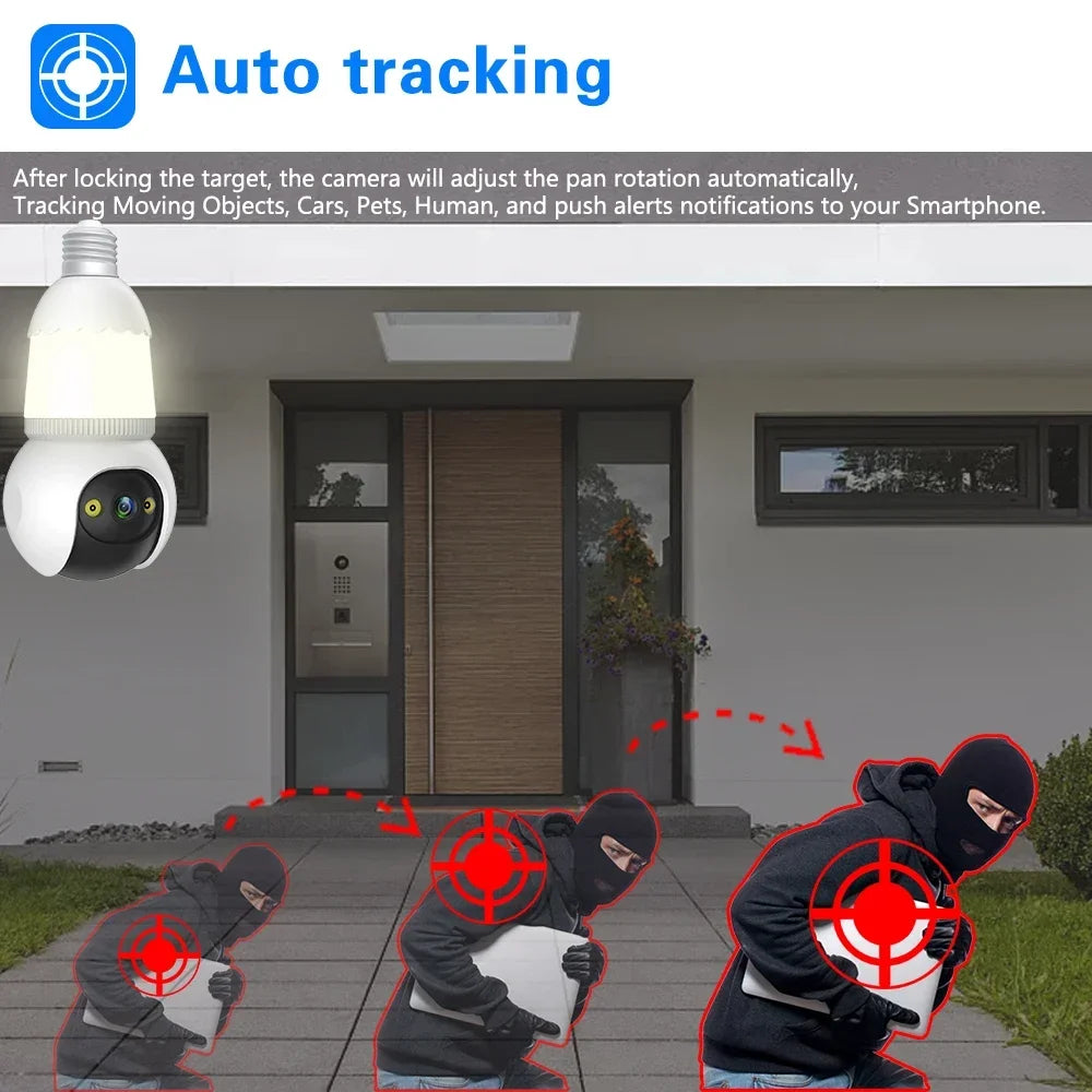 Bulb WiFi Camera Floodlight Automatic Tracking Two-Way Voice Control
