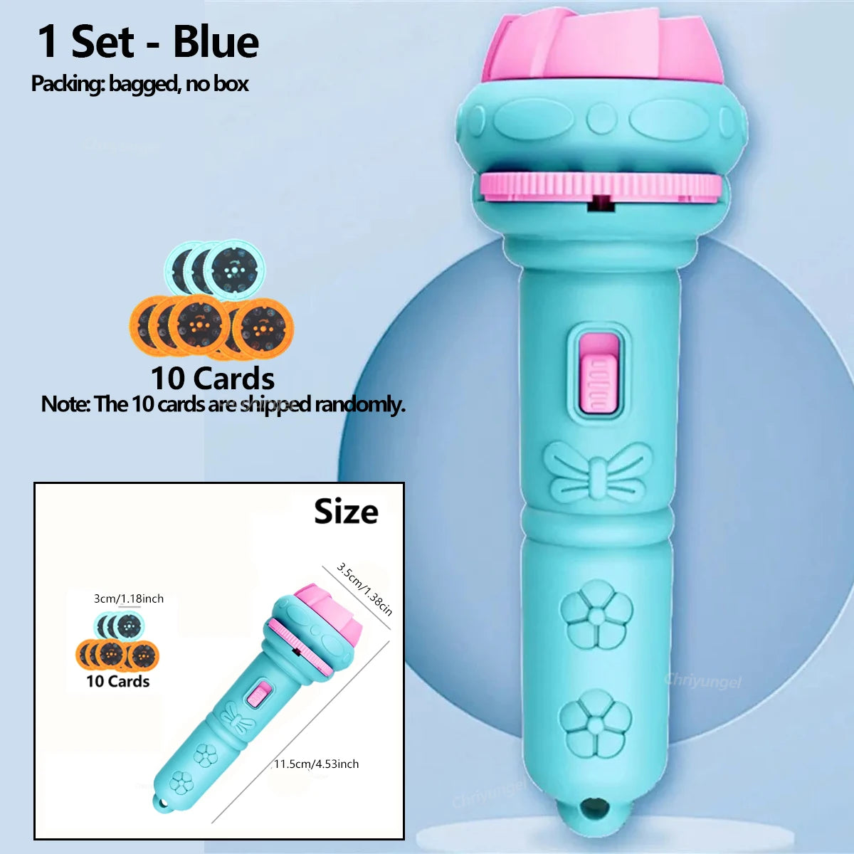 Projector Flashlight for Kids 10 Cards 80 Patterns Bedtime Toys Cartoon Light Educational