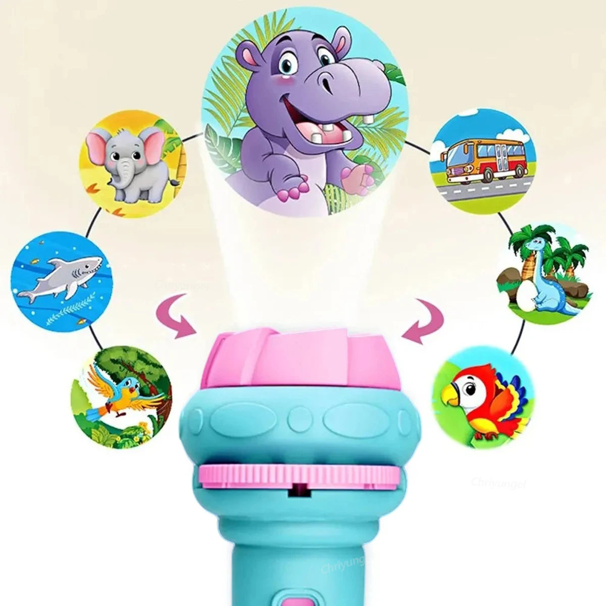 Projector Flashlight for Kids 10 Cards 80 Patterns Bedtime Toys Cartoon Light Educational
