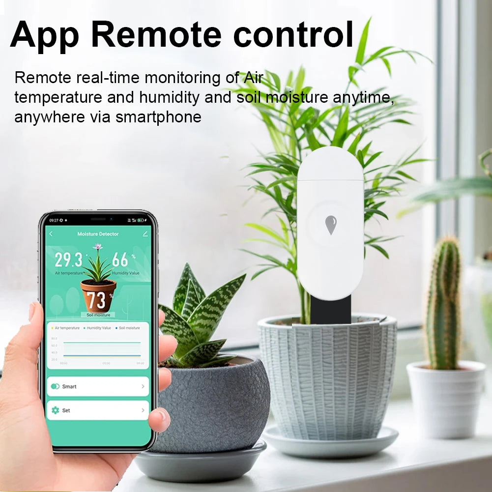 Temperature Humidity Moisture Detector Smart Soil Tester Moisture Phone App RealTime Monitor for Home Garden