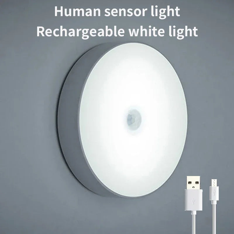 Smart Cabinet Lights with Human Body Sensor Emergency Automatic Lighting USB Rechargeable Wireless Magnetic Suction