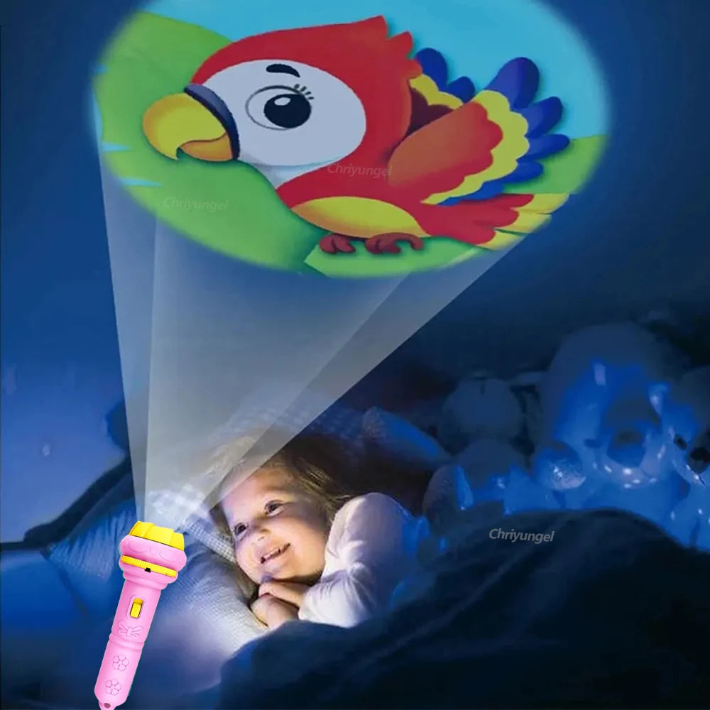 Projector Flashlight for Kids 10 Cards 80 Patterns Bedtime Toys Cartoon Light Educational