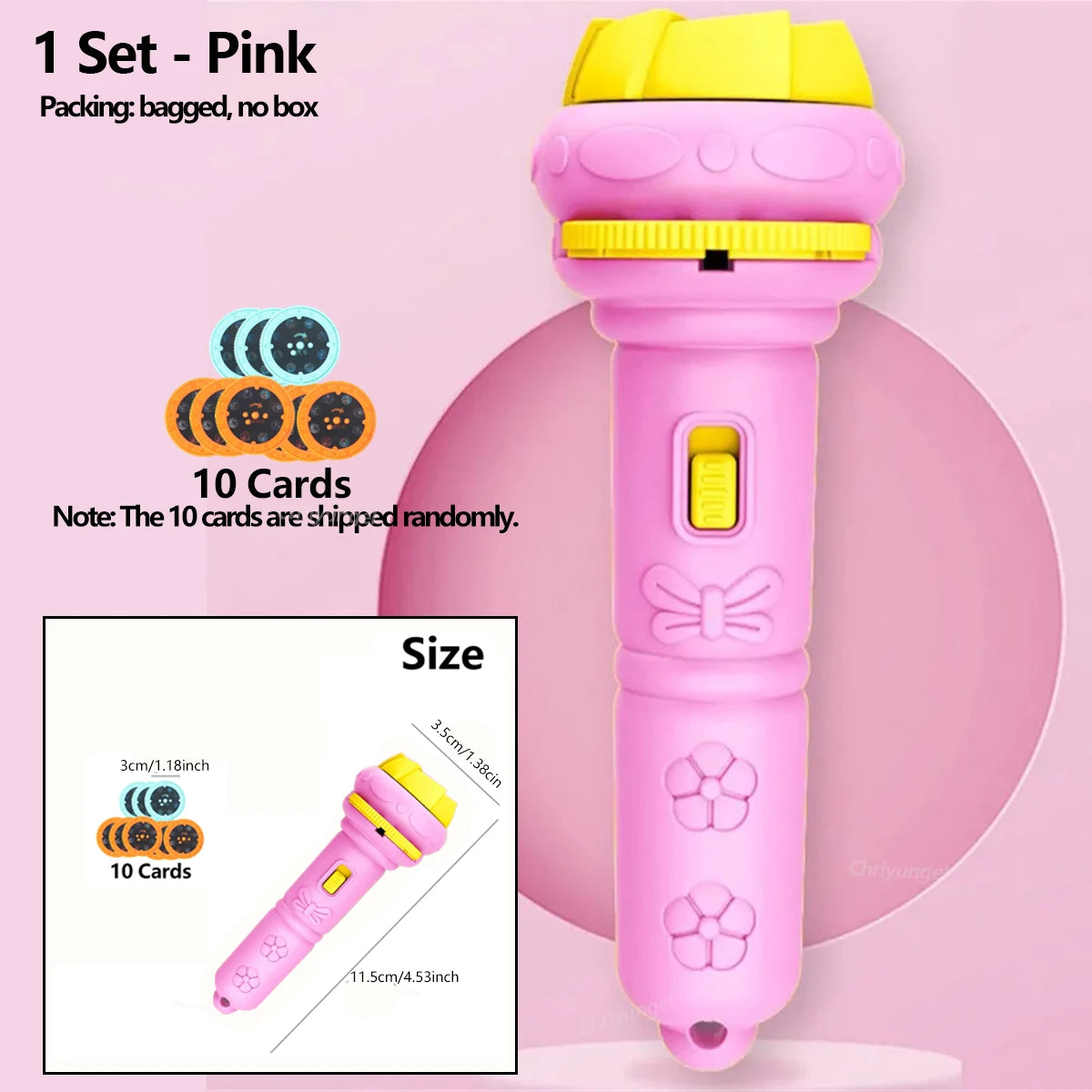 Projector Flashlight for Kids 10 Cards 80 Patterns Bedtime Toys Cartoon Light Educational