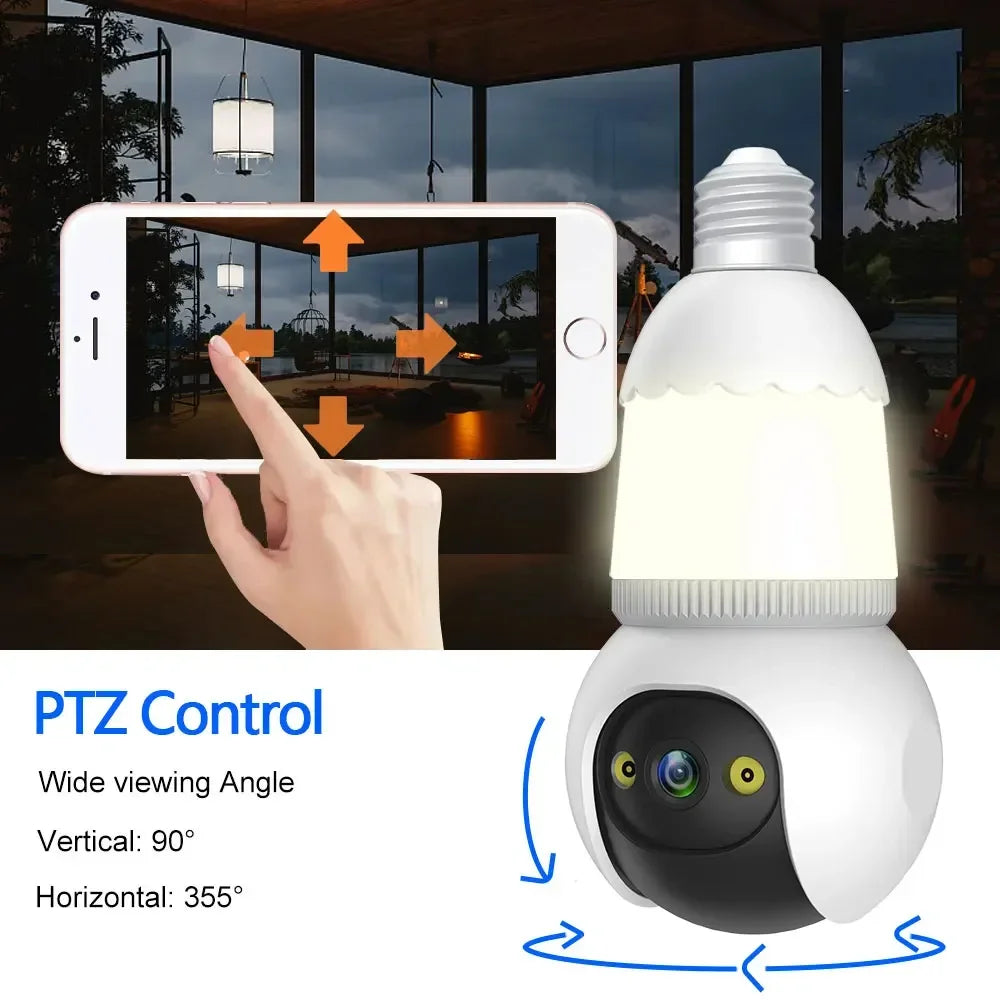 Bulb WiFi Camera Floodlight Automatic Tracking Two-Way Voice Control