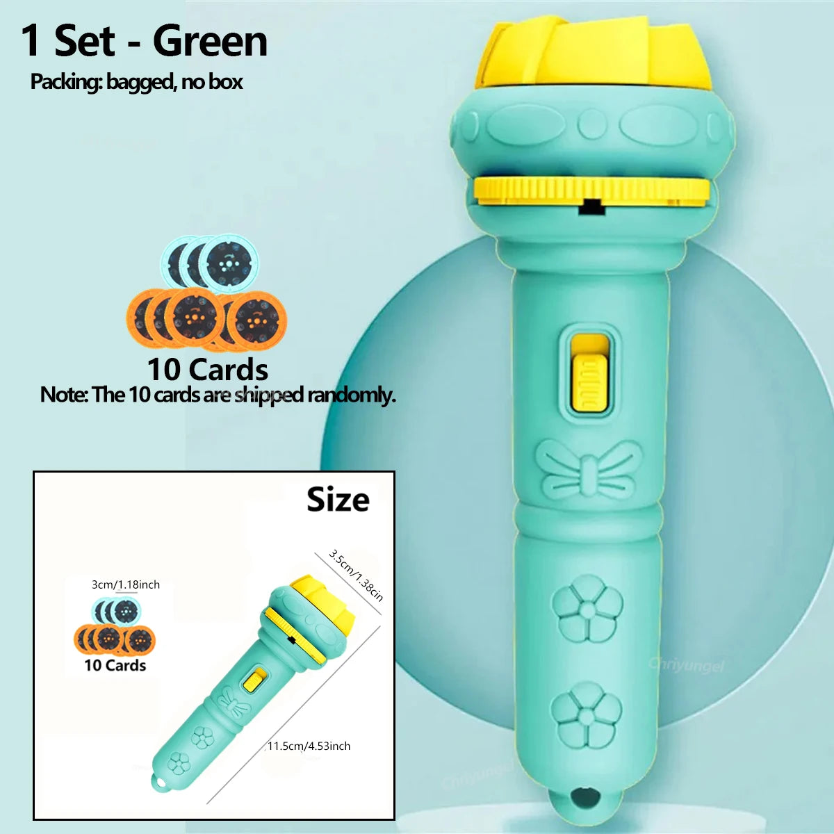Projector Flashlight for Kids 10 Cards 80 Patterns Bedtime Toys Cartoon Light Educational
