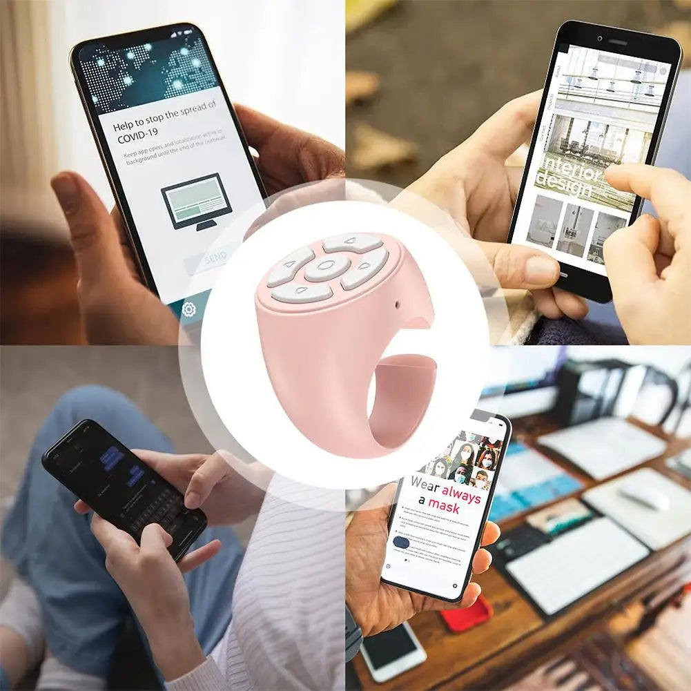 Bluetooth Ring Universal Smartphone Camera Controller Self-Timer for TikTok Page Turner for eBooks