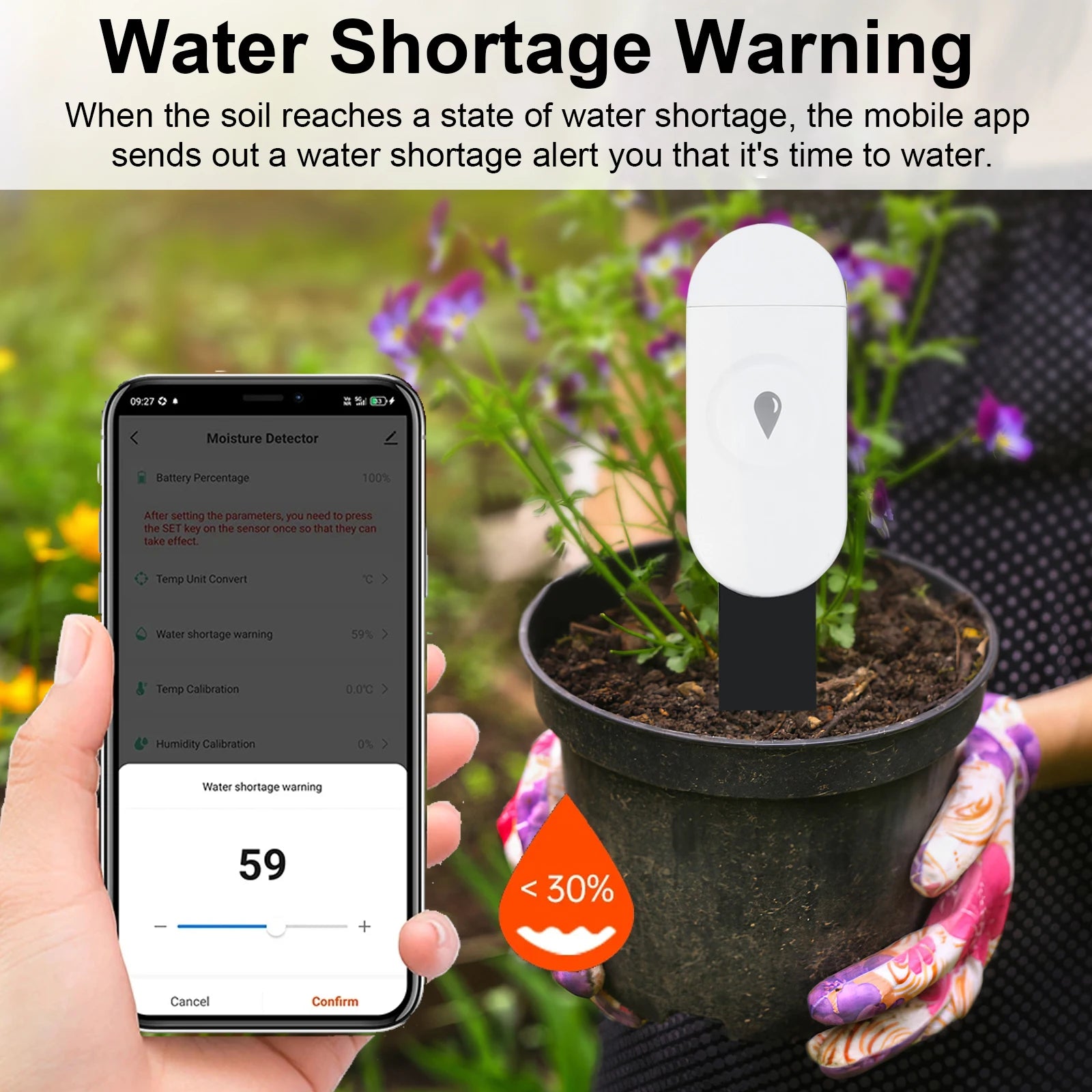 Temperature Humidity Moisture Detector Smart Soil Tester Moisture Phone App RealTime Monitor for Home Garden