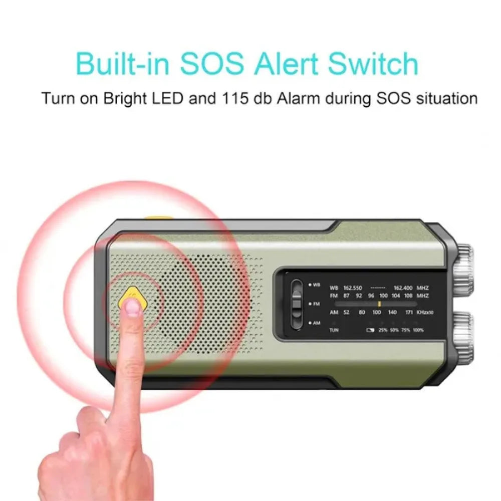 Weather Radio Emergency Multifunctional Hand Crank Solar