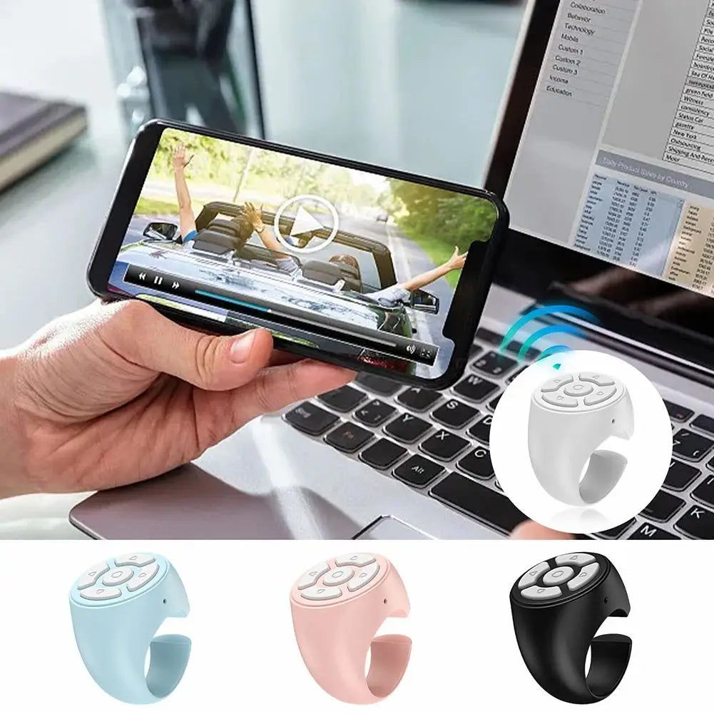 Bluetooth Ring Universal Smartphone Camera Controller Self-Timer for TikTok Page Turner for eBooks