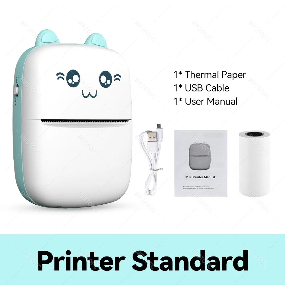 Photo Label Portable Mini Thermal Printer Sticker Memo Tag Printing