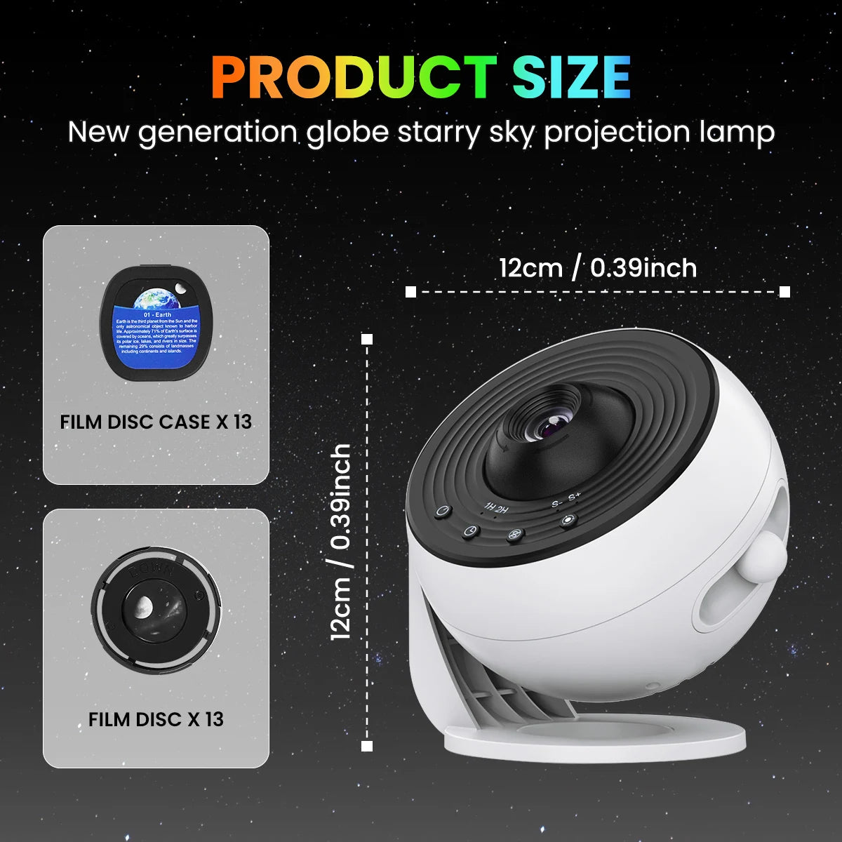 Planetarium Galaxy Star Projector Pro Version, 360° Rotation with Speed Change, HD Image LED Light for Room Ceiling