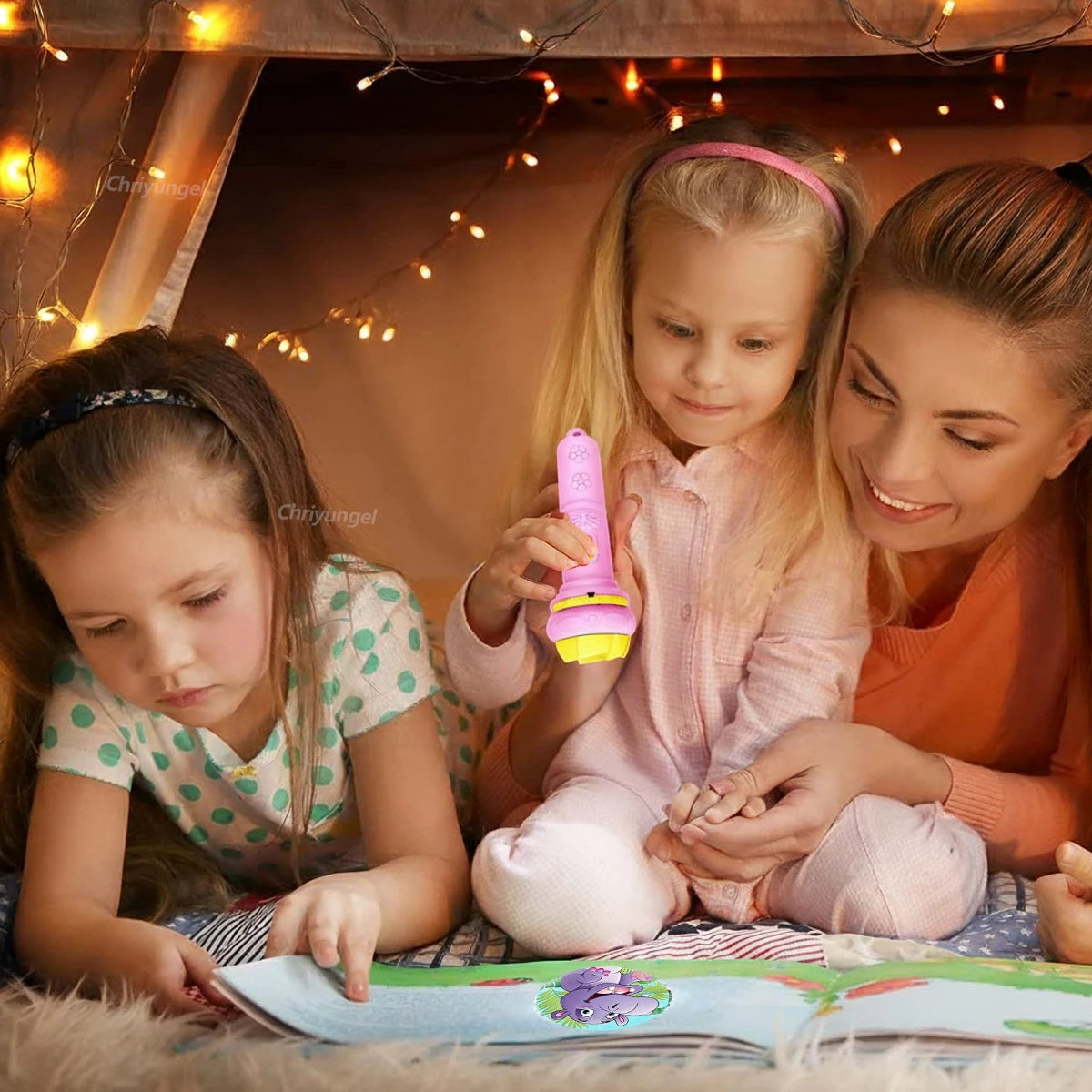 Projector Flashlight for Kids 10 Cards 80 Patterns Bedtime Toys Cartoon Light Educational