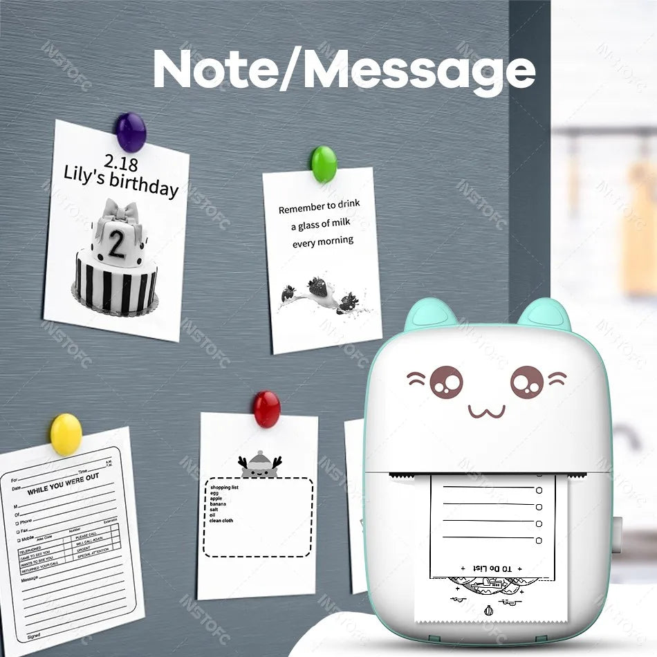 Photo Label Portable Mini Thermal Printer Sticker Memo Tag Printing